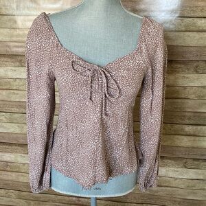 Leopard Long Sleeve Ruched Top